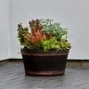 B&M Oakwood Barrel Planter 50cm