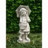 B&M Girl With Umbrella Garden Statue
