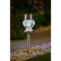 Crystal Top Glass Solar Post Light 4pk