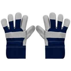 Rolson Heavy Duty Suede Gardening Gloves - Large - Navy