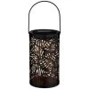 Tropical Cutout Solar Lantern - Black