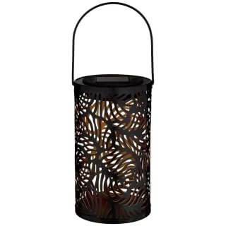 Tropical Cutout Solar Lantern - Black