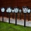 Solar Powered Windsor Black Post Lights - White 8pk