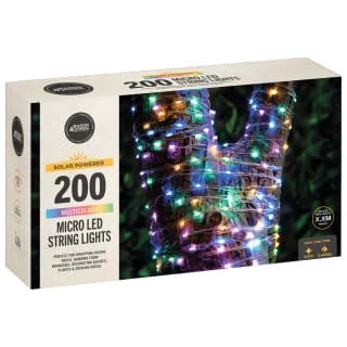 Solar Powered Micro LED Lights 200pk - Multicolour - Image 2