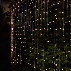 Solar Powered LED Curtain 180cm - 266 Cool White Lights