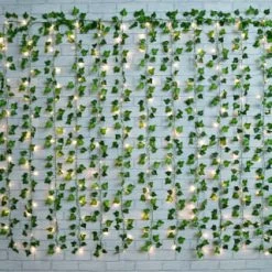 Solar Powered Artificial Ivy Leaf Curtain 150cm