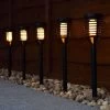 Morocco Solar Powered Post Lights - Flame Effect 5pk