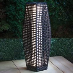 Bali Solar Powered Floor Lamp - Black 69cm