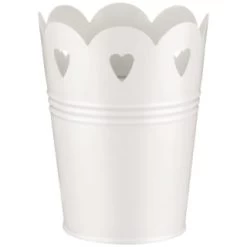 B&M Heart Tin Decorative Planter - Cream