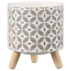 B&M Urban Eden Plant Pot On Tripod Stand - White