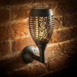 Morocco Solar Powered Wall Light - Flame Effect