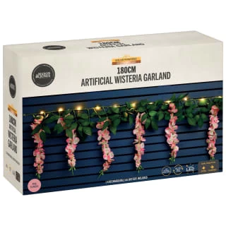 Artificial Wisteria Garland With 20 Solar LEDs - Image 4