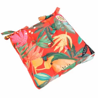 B&M Luxury Seat Pad - Orange Tropical Print - Image 2