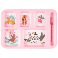 B&M Little Safari Large Kids Platter - Pink